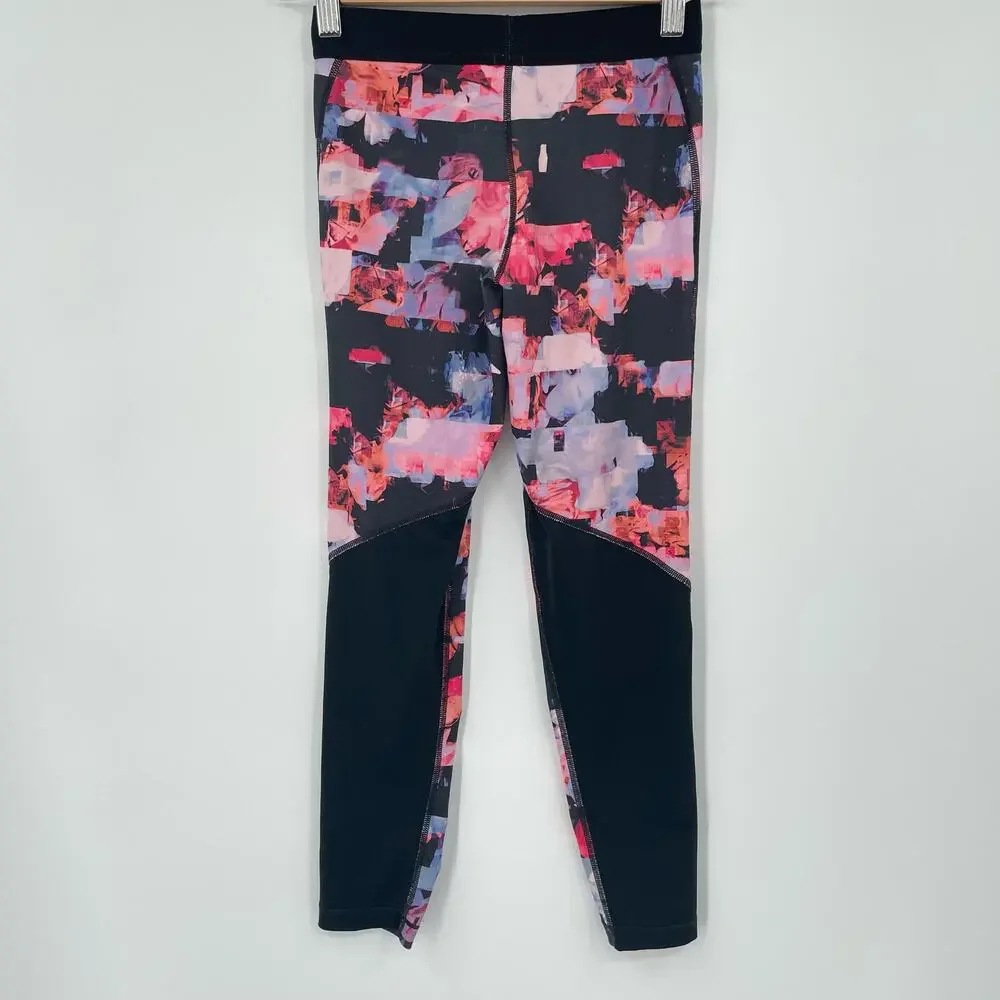 Nike Pro Girls Floral Print Compression Tights‎ Hyper Crimson Size Medium
